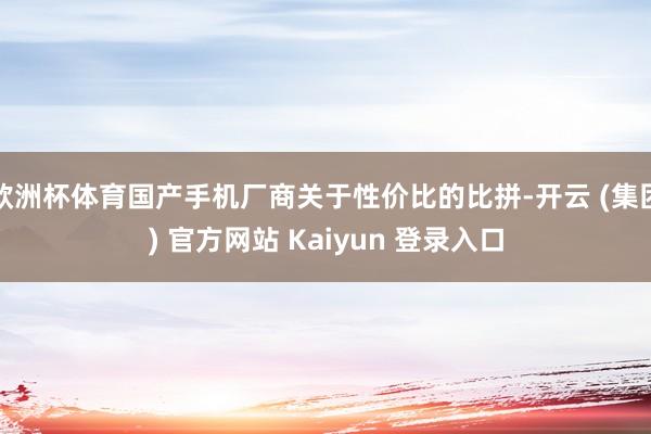 欧洲杯体育国产手机厂商关于性价比的比拼-开云 (集团) 官方网站 Kaiyun 登录入口