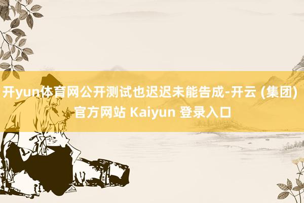 开yun体育网公开测试也迟迟未能告成-开云 (集团) 官方网站 Kaiyun 登录入口