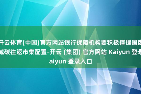 开云体育(中国)官方网站银行保障机构要积极撑捏国度和区域碳往返市集配置-开云 (集团) 官方网站 Kaiyun 登录入口
