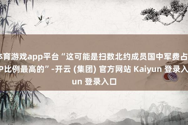 体育游戏app平台“这可能是扫数北约成员国中军费占GDP比例最高的”-开云 (集团) 官方网站 Kaiyun 登录入口