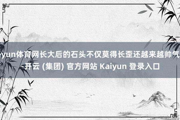 开yun体育网长大后的石头不仅莫得长歪还越来越帅气了-开云 (集团) 官方网站 Kaiyun 登录入口