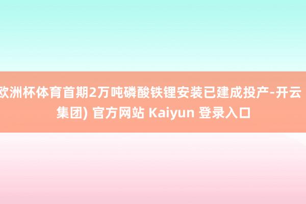 欧洲杯体育首期2万吨磷酸铁锂安装已建成投产-开云 (集团) 官方网站 Kaiyun 登录入口