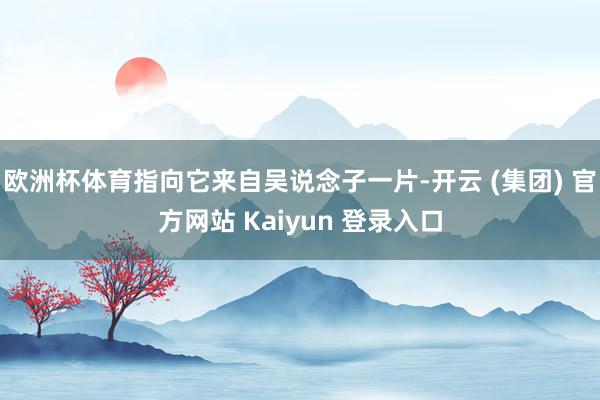 欧洲杯体育指向它来自吴说念子一片-开云 (集团) 官方网站 Kaiyun 登录入口