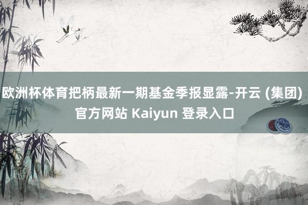 欧洲杯体育把柄最新一期基金季报显露-开云 (集团) 官方网站 Kaiyun 登录入口