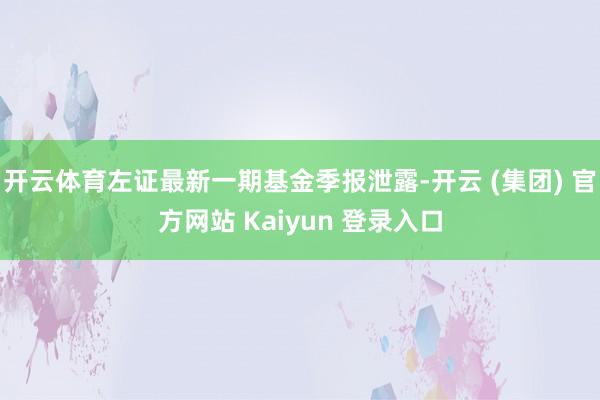 开云体育左证最新一期基金季报泄露-开云 (集团) 官方网站 Kaiyun 登录入口