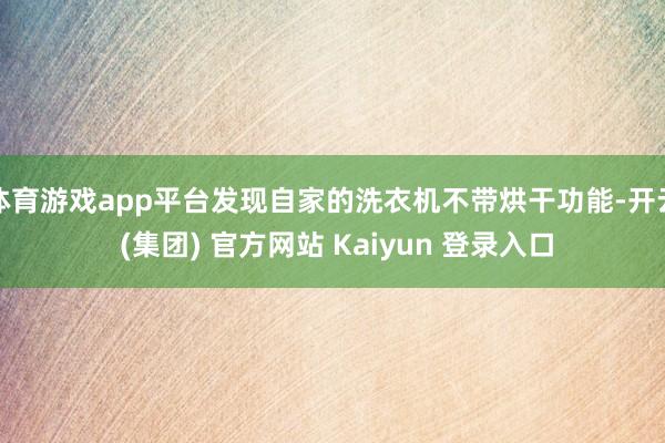 体育游戏app平台发现自家的洗衣机不带烘干功能-开云 (集团) 官方网站 Kaiyun 登录入口