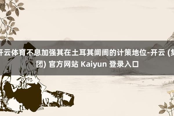 开云体育不息加强其在土耳其阛阓的计策地位-开云 (集团) 官方网站 Kaiyun 登录入口