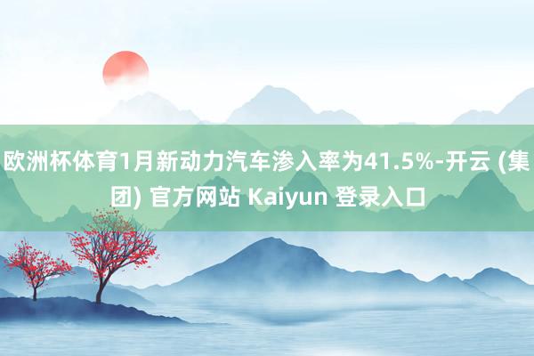 欧洲杯体育1月新动力汽车渗入率为41.5%-开云 (集团) 官方网站 Kaiyun 登录入口