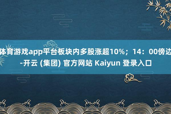 体育游戏app平台板块内多股涨超10%；14：00傍边-开云 (集团) 官方网站 Kaiyun 登录入口