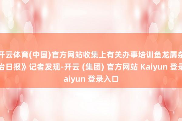 开云体育(中国)官方网站收集上有关办事培训鱼龙羼杂《法治日报》记者发现-开云 (集团) 官方网站 Kaiyun 登录入口