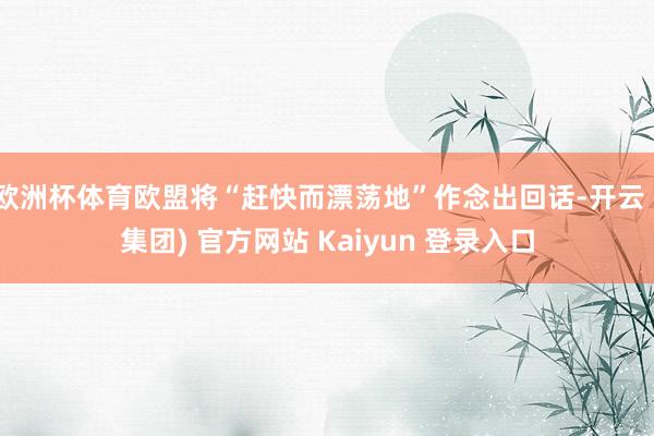 欧洲杯体育欧盟将“赶快而漂荡地”作念出回话-开云 (集团) 官方网站 Kaiyun 登录入口
