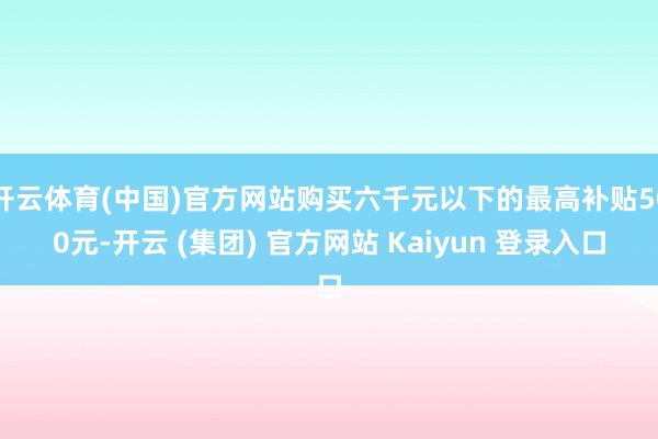 开云体育(中国)官方网站购买六千元以下的最高补贴500元-开云 (集团) 官方网站 Kaiyun 登录入口