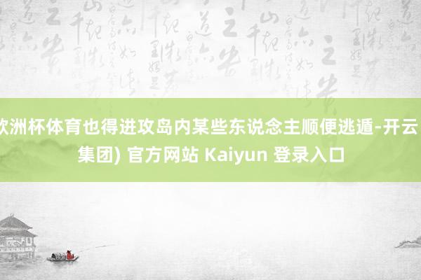 欧洲杯体育也得进攻岛内某些东说念主顺便逃遁-开云 (集团) 官方网站 Kaiyun 登录入口