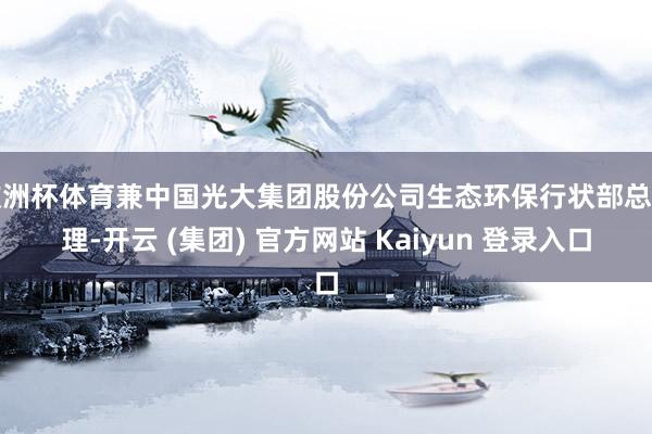 欧洲杯体育兼中国光大集团股份公司生态环保行状部总司理-开云 (集团) 官方网站 Kaiyun 登录入口