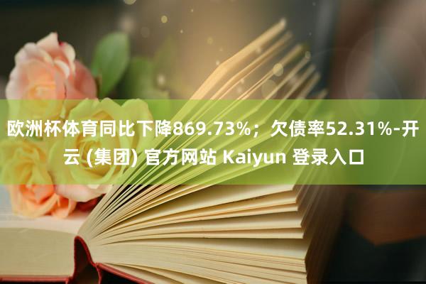 欧洲杯体育同比下降869.73%；欠债率52.31%-开云 (集团) 官方网站 Kaiyun 登录入口