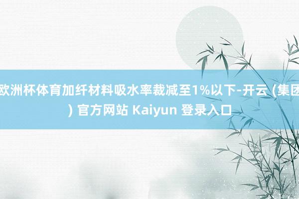 欧洲杯体育加纤材料吸水率裁减至1%以下-开云 (集团) 官方网站 Kaiyun 登录入口