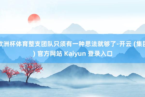 欧洲杯体育整支团队只须有一种思法就够了-开云 (集团) 官方网站 Kaiyun 登录入口
