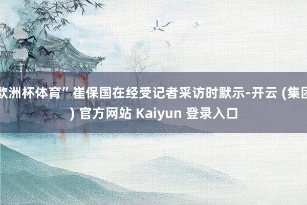 欧洲杯体育”崔保国在经受记者采访时默示-开云 (集团) 官方网站 Kaiyun 登录入口